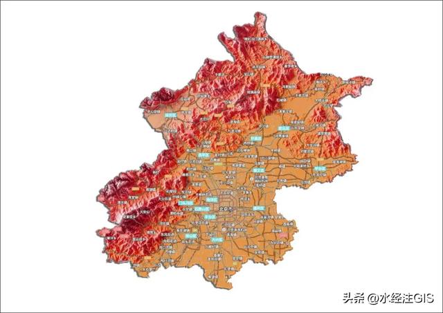 值得收藏的全国各省三维地形图 - 北京市