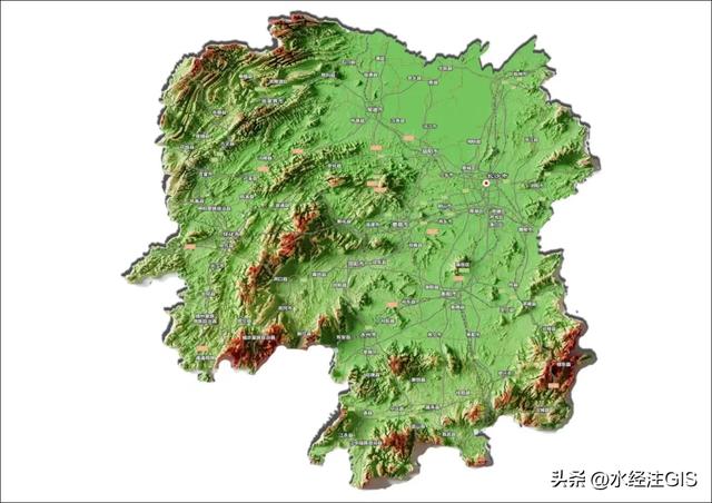 值得收藏的全国各省三维地形图 - 湖南省